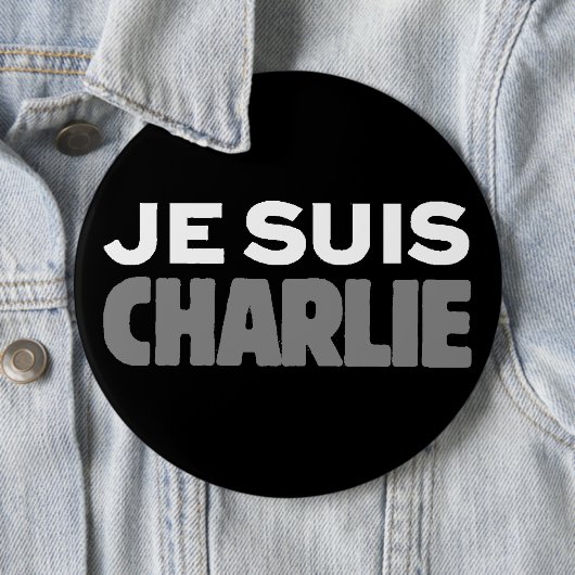 Je Suis Charlie - ich bin Charlie-Schwarzes Button (Beispiel)