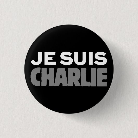 Je Suis Charlie - ich bin Charlie-Schwarzes Button (Vorderseite)