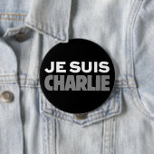 Je Suis Charlie - ich bin Charlie-Schwarzes Button (Beispiel)