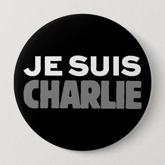 Je Suis Charlie - ich bin Charlie-Schwarzes Button (Vorderseite)