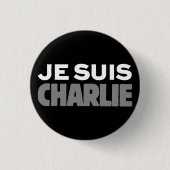 Je Suis Charlie - ich bin Charlie-Schwarzes Button (Vorderseite)