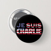 Je Suis Charlie - ich bin Charlie-Sterne und Button (Vorne & Hinten)