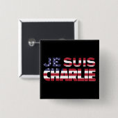 Je Suis Charlie - ich bin Charlie-Sterne und Button (Vorne & Hinten)