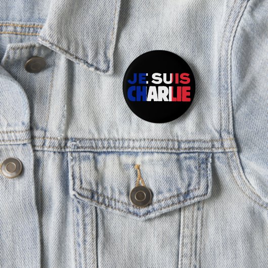 Je Suis Charlie - ich bin Charlie Tri Farbe von Button (Beispiel)