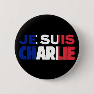 Je Suis Charlie - ich bin Charlie Tri Farbe von Button