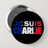 Je Suis Charlie - ich bin Charlie Tri Farbe von Button (Vorne & Hinten)