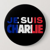 Je Suis Charlie - ich bin Charlie Tri Farbe von Button (Vorderseite)