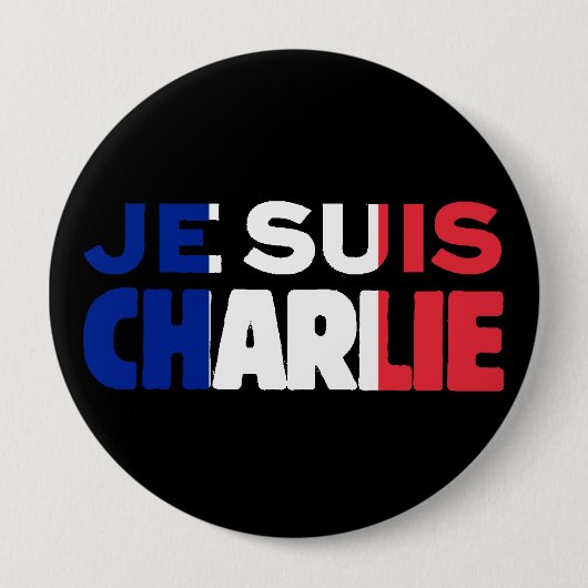 Je Suis Charlie - ich bin Charlie Tri Farbe von Button (Vorderseite)
