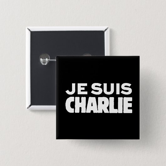 Je Suis Charlie-ICh morgens Charlie-Weiß auf Button (Vorne & Hinten)