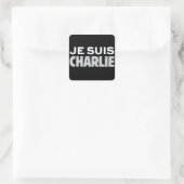 Je Suis Charlie Quadratischer Aufkleber (Tasche)