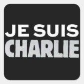 Je Suis Charlie Quadratischer Aufkleber (Vorderseite)