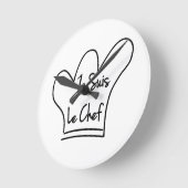 Je Suis Le Koch Runde Wanduhr (Winkel)