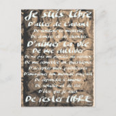 "Je suis Libre.." Postkarte (Vorderseite)
