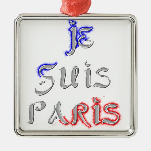 Je Suis Paris Art Print Ornament Aus Metall (Vorne)