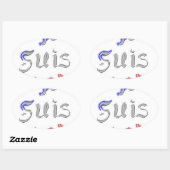 Je Suis Paris Art Print Ovaler Aufkleber (Blatt)