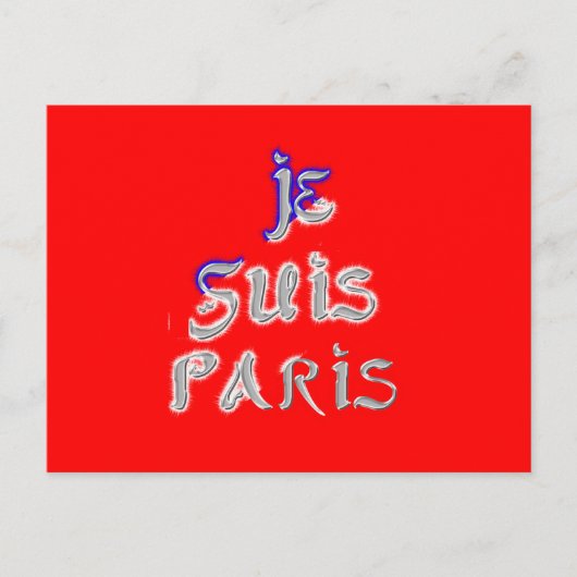 Je Suis Paris Art Print Postkarte (Vorderseite)