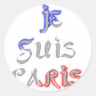 Je Suis Paris Art Print Runder Aufkleber