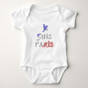 Je Suis Paris I Liebe Paris Textkunst drucken Baby Strampler