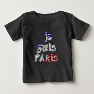 Je Suis Paris I Liebe Paris Textkunst drucken Baby T-shirt