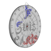 Je Suis Paris I Liebe Paris Textkunst drucken Dartscheibe (Vorderseite Links)
