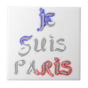 Je Suis Paris I Liebe Paris Textkunst drucken Fliese