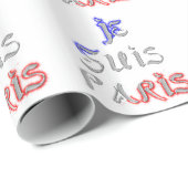 Je Suis Paris I Liebe Paris Textkunst drucken Geschenkpapier (Rolleneckpunkt)