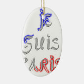 Je Suis Paris I Liebe Paris Textkunst drucken Keramikornament (Rechts)