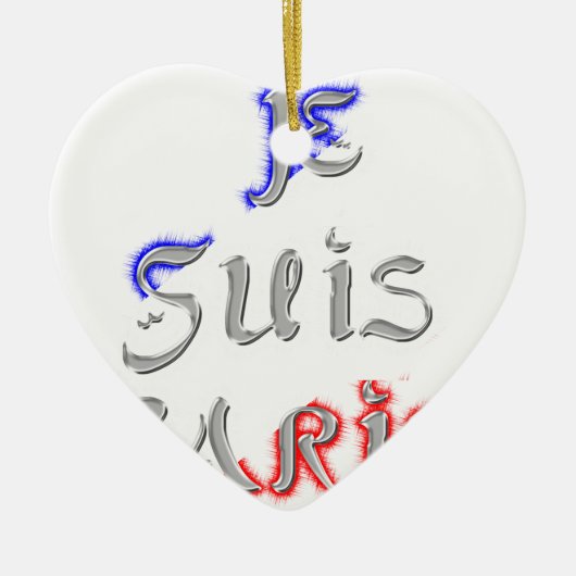 Je Suis Paris I Liebe Paris Textkunst drucken Keramikornament (Vorne)