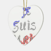 Je Suis Paris I Liebe Paris Textkunst drucken Keramikornament (Links)