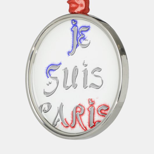 Je Suis Paris I Liebe Paris Textkunst drucken Ornament Aus Metall (Links)