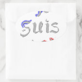 Je Suis Paris I Liebe Paris Textkunst drucken Ovaler Aufkleber (Tasche)