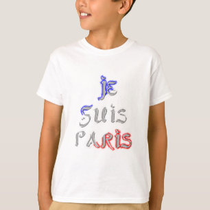 Je Suis Paris I Liebe Paris Textkunst drucken T-Shirt