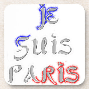 Je Suis Paris I Liebe Paris Textkunst drucken Untersetzer