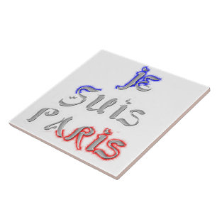Je Suis Paris Kunstposter Fliese