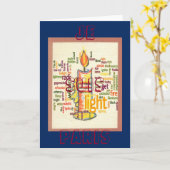 Je Suis Paris Light Schöne Grußkarte Karte (Gelbe Blume)