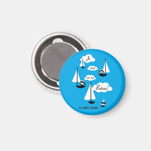 Je suis sur un Bateau! Magnet (Vorderseite/Rückseite)