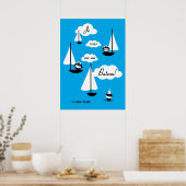 Je suis sur un Bateau! Poster (Küche)