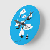 Je suis sur un Bateau! Runde Wanduhr (Winkel)