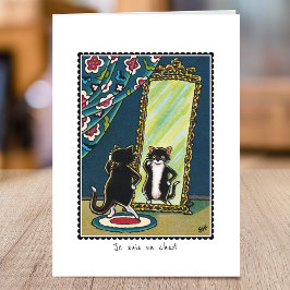 "Je suis un Chat" Katzenfalzkarte Karte