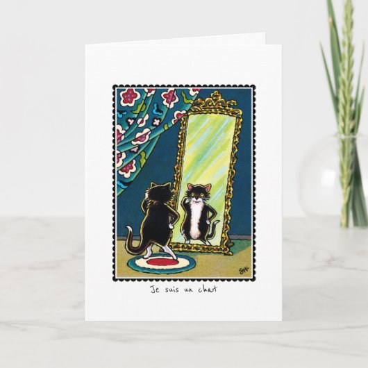 "Je suis un Chat" Katzenfalzkarte Karte (Vorderseite)
