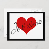 Je t´ aime Card Postkarte (Vorne/Hinten)
