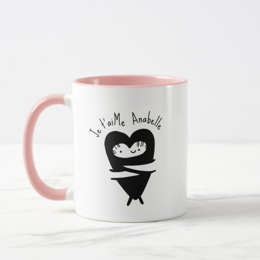 Je T’aime Heart Hug Sweet Individuelle Name voller Tasse (Links)