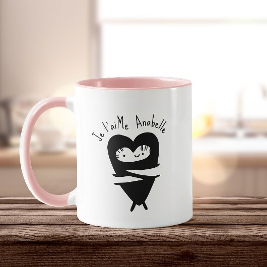 Je T’aime Heart Hug Sweet Individuelle Name voller Tasse