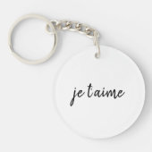 🖤 Je t’aime I Liebe Sie Französisch Chic Custom A Schlüsselanhänger (Vorderseite)