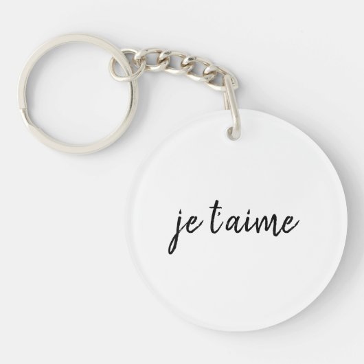 🖤 Je t’aime I Liebe Sie Französisch Chic Custom A Schlüsselanhänger (Vorderseite)