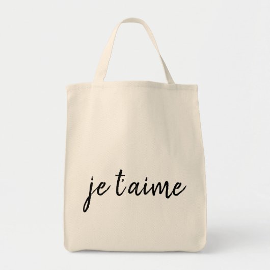 Je t’aime I Liebe Sie in Französisch Chic Tragetasche (Vorne)