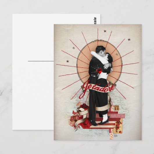 Je t'adore postkarte (Vorne/Hinten)