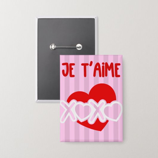 Je t'aime button (Vorderseite/Rückseite)
