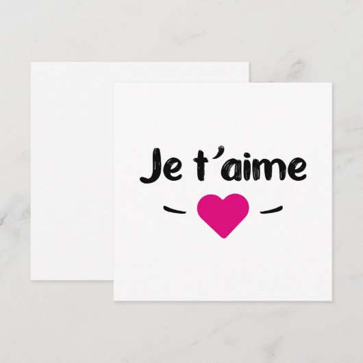 Je taime feiertagskarte (Vorne/Hinten)