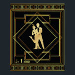Je T'aime Französisch Art Deco schwarz und Gold 20 Poster<br><div class="desc">Je T'aime Französisch I Liebe Sie Slogan mit Schwarz-Gold-Stil Art Déco Thema geometrische Design von Flappern aus der 1920er brüllend zwanziger Zeit. Vintager Stil.</div>